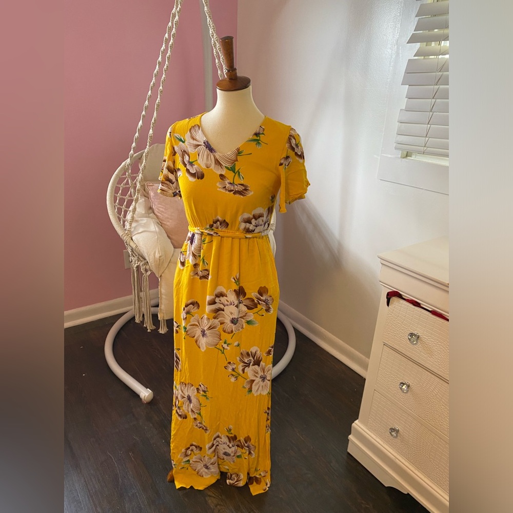 Yellow floral dress